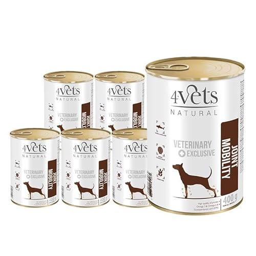 Westho Petfood | 4Vets Joint Mobility Premium 24 x 400 g Nassfutter für Hunde mit Gelenkproblemen | Getreidefrei | Hochwertige Proteine | Hundefutter nass von Tierärzten von Westho