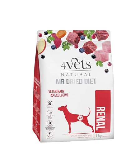 Westho Petfood | 4Vets RENAL Premium 4 x 1 kg Trockenfutter für Hunde | Getreidefrei | Zur Unterstützung der Niere | Hundefutter trocken von Tierärzten von Westho