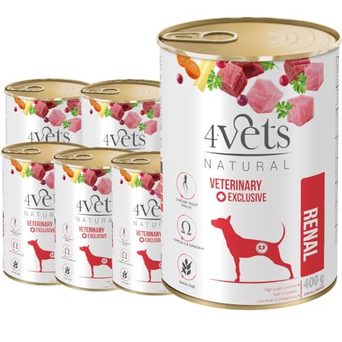 Westho Petfood | 4Vets Renal Premium 24 x 400 g Nassfutter für Hunde mit Nierenproblemen | Getreidefrei & geringer Fettgehalt | Hochwertige Proteine | Hundefutter nass von Tierärzten von Westho