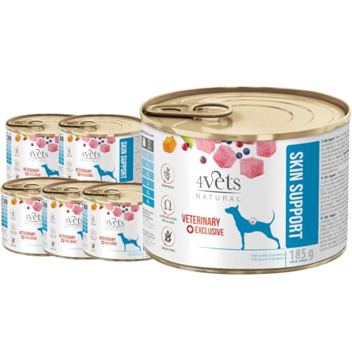 Westho Petfood | 4Vets Skin Support Premium 24 x 185 g Nassfutter für Hunde | Getreidefrei | Unterstützt die Hautfunktion | Hundefutter nass von Tierärzten Westho Petfood | 4Vets Skin Support Premium 24 x 185 g Nassfutter für Hunde | Getreidefrei | Unterstützt die Hautfunktion | Hundefutter nass von Tierärzten von Westho