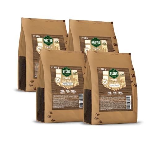 Westho | Pure Huhn & Kartoffel 4 x 500g Hundefutter | Premium Trockenfutter für Hunde | Hundetrockenfutter mit hohem Fleischgehalt | Getreidefrei | Alle Rassen & Altersgruppen von Westho