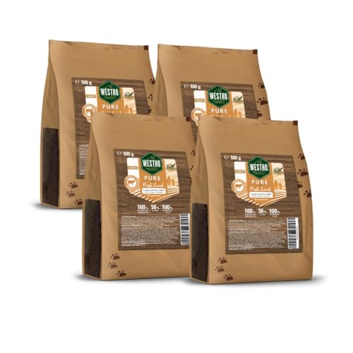 Westho | Pure Lamm & Kartoffel 4 x 500g Hundefutter | Premium Trockenfutter für Hunde | Hundetrockenfutter mit hohem Fleischgehalt | Getreidefrei | Alle Rassen & Altersgruppen von Westho