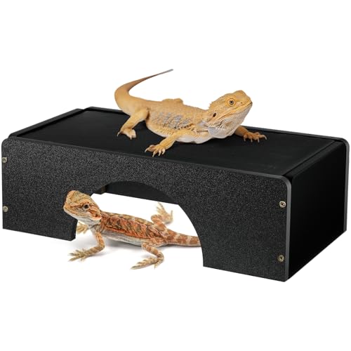 Weysat Bartdrache Basking Platform 32,6 x 7 x 4 Zoll Reptilien Versteck Höhle mit Wärmespeicher Schiefer Stein Gecko Basking Rock Climbing Habitat Zubehör für Schildkröte Eidechsen Schlangen Chamäleon von Weysat