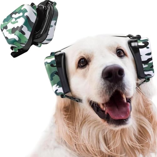 Wezalget Gehörschutz für Hunde, Beruhigender Ohrenschützer für Hunde, Leiser Hunde-Ohrenschützer, verstellbare Hunde-Ohrenabdeckung für Hunde, Haustiere, Jagd von Wezalget