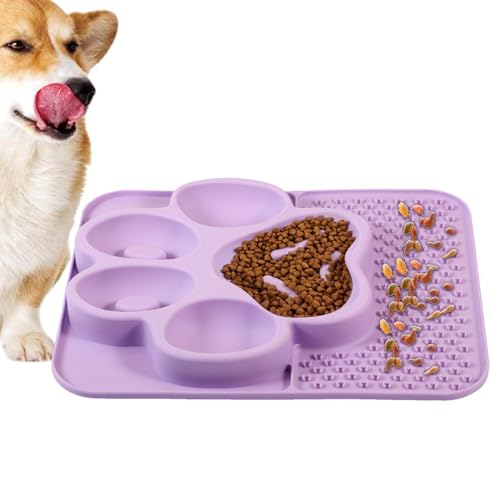 Wezalget Hundefütterungsmatte, Hundeleckmatte - Silikon-Slow-Feeder-Näpfe für Hunde - Hundefutter Slow Feeder Lick Pad Bowls, interaktive Hundefutternäpfe für nasses und trockenes Hundefutter von Wezalget