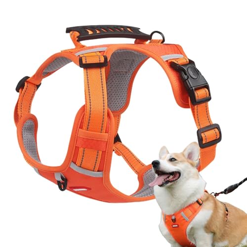 Wezalget Hundegeschirr für Hunde, verstellbare Schnalle, atmungsaktiv, Brustgurt, reflektierende Westengeschirr mit Griff, Haustier-Brust- und Rückenleine für Outdoor-Reisen Wezalget Hundegeschirr für Hunde, verstellbare Schnalle, atmungsaktiv, Brustgurt, reflektierende Westengeschirr mit Griff, Haustier-Brust- und Rückenleine für Outdoor-Reisen von Wezalget