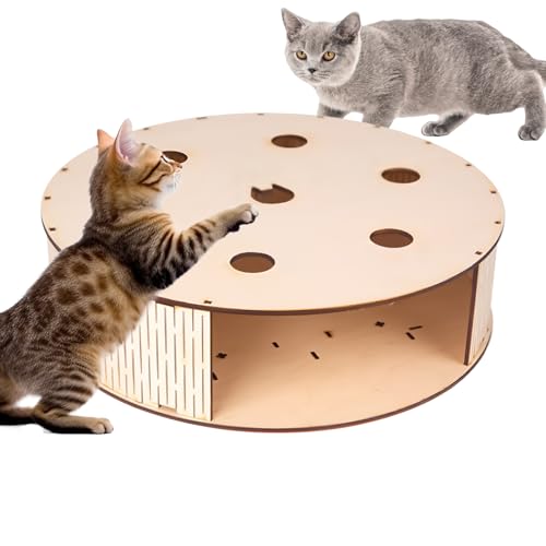 Wezalget Interaktives Katzenspielzeug - Massivholz Beschäftigungsspiel Für Katzenkinder Mit Fangbox | Lustiges Katzenspielzeug Zur Geistigen Förderung Und Unterhaltung Für Innen Außen Balkon Wezalget Interaktives Katzenspielzeug - Massivholz Beschäftigungsspiel Für Katzenkinder Mit Fangbox | Lustiges Katzenspielzeug Zur Geistigen Förderung Und Unterhaltung Für Innen Außen Balkon von Wezalget