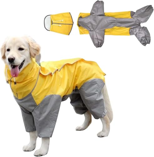 Regenmantel für Hunde,Hunderegenmantel,Wasserdichter Hundemantel mit Kapuze,Leichte Regenjacke Hund Geeignet für Mittlere und Große Hunde den Hundespielplatz und den Urlaub mit Hund (Gelb-26) Regenmantel für Hunde,Hunderegenmantel,Wasserdichter Hundemantel mit Kapuze,Leichte Regenjacke Hund Geeignet für Mittlere und Große Hunde den Hundespielplatz und den Urlaub mit Hund (Gelb-26) von Wffeila