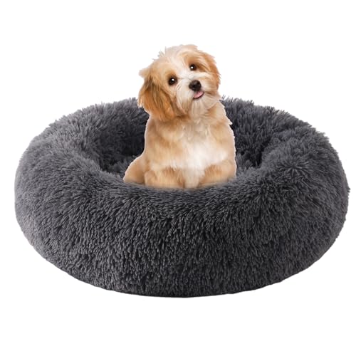 WgoogW Rundes Donut Hundebett Katzenbetten für Wohnungskatzen Beruhigendes Hundebett Dunkelgrau-20-20 WgoogW Rundes Donut Hundebett Katzenbetten für Wohnungskatzen Beruhigendes Hundebett Dunkelgrau-20-20 von WgoogW