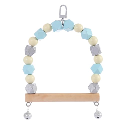 Holzpapageienspielzeug,Trapezschaukel mit Glocke,für Nymphensittich,Finken,kleine Sittiche,Wellensittich,Aras,Papageien,Höhe 18 cm,Breite 13 cm,Grau Holzpapageienspielzeug,Trapezschaukel mit Glocke,für Nymphensittich,Finken,kleine Sittiche,Wellensittich,Aras,Papageien,Höhe 18 cm,Breite 13 cm,Grau von Whakano