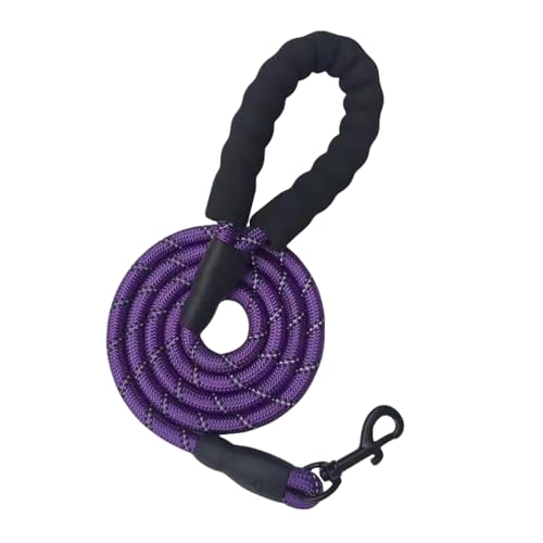 Hundeleine für Hunde,rutschfeste Explosionssichere Laufleine mit Abschließbarem Karabiner & Gepolsterter Handschlaufe,Starke Trainingsleine für Kleine Mittlere Große Hunde,Lila,2mx1,0CM Hundeleine für Hunde,rutschfeste Explosionssichere Laufleine mit Abschließbarem Karabiner & Gepolsterter Handschlaufe,Starke Trainingsleine für Kleine Mittlere Große Hunde,Lila,2mx1,0CM von Whakano
