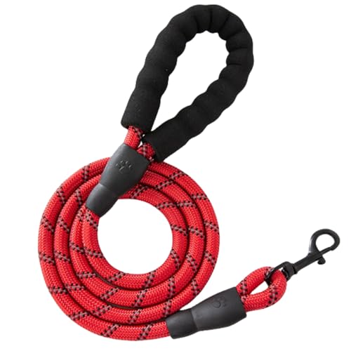 Hundeleine für Hunde,rutschfeste Explosionssichere Laufleine mit Abschließbarem Karabiner & Gepolsterter Handschlaufe,Starke Trainingsleine für Kleine Mittlere Große Hunde,Rot,3mx0,8CM Hundeleine für Hunde,rutschfeste Explosionssichere Laufleine mit Abschließbarem Karabiner & Gepolsterter Handschlaufe,Starke Trainingsleine für Kleine Mittlere Große Hunde,Rot,3mx0,8CM von Whakano