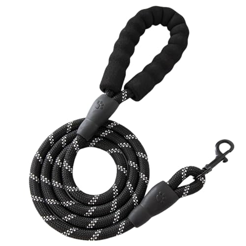 Hundeleine für Hunde,rutschfeste Explosionssichere Laufleine mit Abschließbarem Karabiner & Gepolsterter Handschlaufe,Starke Trainingsleine für Kleine Mittlere Große Hunde,Schwarz,3mx1,0CM Hundeleine für Hunde,rutschfeste Explosionssichere Laufleine mit Abschließbarem Karabiner & Gepolsterter Handschlaufe,Starke Trainingsleine für Kleine Mittlere Große Hunde,Schwarz,3mx1,0CM von Whakano
