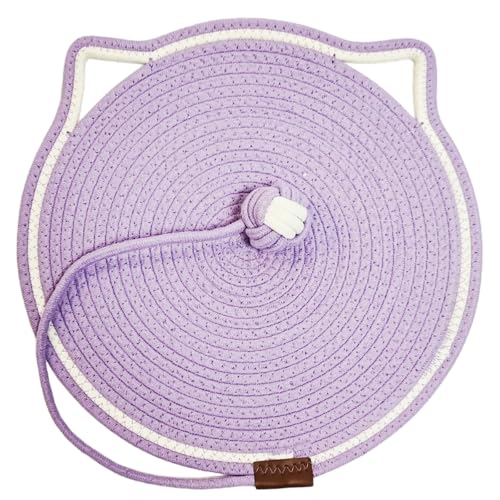 Katzenohr Kratzbrett Katzen,Kratzpads,langlebig Katzenkratzbretter für Katzen,Kratzmatte Katze mit Baumwollkugel,Kratzteppich 42cm,Katzenmöbel,für Kätzchen und Mittelgroße Katzen,Lila Katzenohr Kratzbrett Katzen,Kratzpads,langlebig Katzenkratzbretter für Katzen,Kratzmatte Katze mit Baumwollkugel,Kratzteppich 42cm,Katzenmöbel,für Kätzchen und Mittelgroße Katzen,Lila von Whakano
