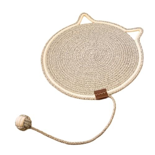 Katzenohr Kratzbrett Katzen,Kratzpads,langlebig Katzenkratzbretter für Katzen,Kratzmatte Katze mit Baumwollkugel,Kratzteppich 50cm,Katzenmöbel,für Kätzchen und Mittelgroße Katzen,Khaki Katzenohr Kratzbrett Katzen,Kratzpads,langlebig Katzenkratzbretter für Katzen,Kratzmatte Katze mit Baumwollkugel,Kratzteppich 50cm,Katzenmöbel,für Kätzchen und Mittelgroße Katzen,Khaki von Whakano