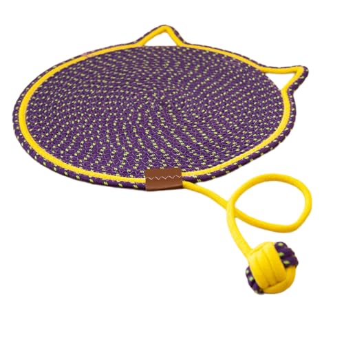 Katzenohr Kratzbrett Katzen,Kratzpads,langlebig Katzenkratzbretter für Katzen,Kratzmatte Katze mit Baumwollkugel,Kratzteppich 50cm,Katzenmöbel,für Kätzchen und Mittelgroße Katzen,Lila mit Punkten Katzenohr Kratzbrett Katzen,Kratzpads,langlebig Katzenkratzbretter für Katzen,Kratzmatte Katze mit Baumwollkugel,Kratzteppich 50cm,Katzenmöbel,für Kätzchen und Mittelgroße Katzen,Lila mit Punkten von Whakano