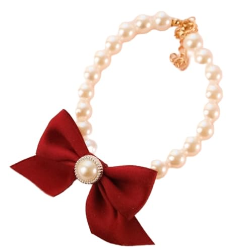 Perlen Halskette Verstellbare 2er,Haustier Halsband mit Schleife,Perlen-Anhänger,Katzen und Hunde Schmuck,Haustier-Dekoration,Geeignet für kleine Rassen,Hunde,Katzen,Welpen,Kätzchen,Rot,L Perlen Halskette Verstellbare 2er,Haustier Halsband mit Schleife,Perlen-Anhänger,Katzen und Hunde Schmuck,Haustier-Dekoration,Geeignet für kleine Rassen,Hunde,Katzen,Welpen,Kätzchen,Rot,L von Whakano