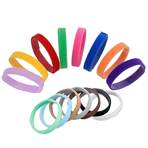 Whaline 15 Pcs Welpen ID Halsbänder, Hündchen Identification Hundemarken, Einstellbare Puppy Bänder, 15 Farben von Whaline