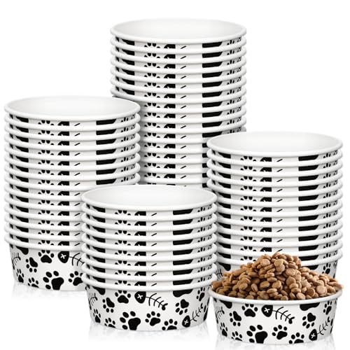 Whaline Einweg-Futternapf für Haustiere, aus Papier, für Katzen, 473 ml, niedlicher Druck, für Kätzchen, Reisen, Nassfutter, Wasser, 50 Stück Whaline Einweg-Futternapf für Haustiere, aus Papier, für Katzen, 473 ml, niedlicher Druck, für Kätzchen, Reisen, Nassfutter, Wasser, 50 Stück von Whaline