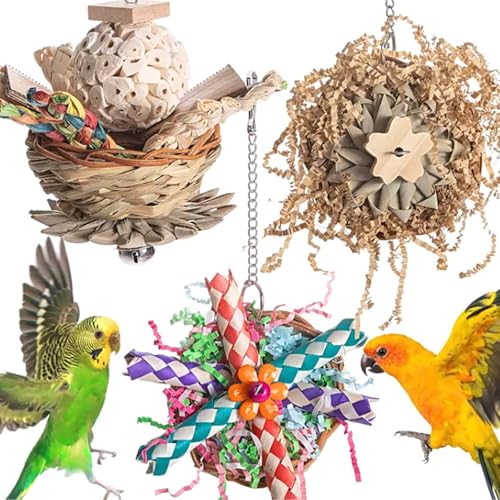 3 Stück Vogelspielzeug, Vogel-Papageien-Spielzeug, Papageienspielzeug, Wellensittich Spielzeug, Vogelspielzeug, Vogel Zerkleinerungsspielzeug, für Sittiche Nymphensittiche Unzertrennliche 3 Stück Vogelspielzeug, Vogel-Papageien-Spielzeug, Papageienspielzeug, Wellensittich Spielzeug, Vogelspielzeug, Vogel Zerkleinerungsspielzeug, für Sittiche Nymphensittiche Unzertrennliche von Whcctl