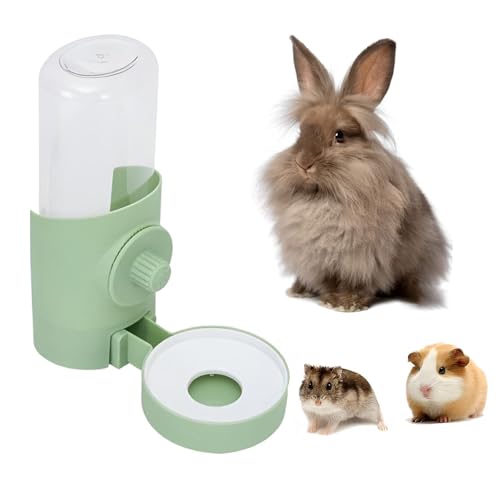 500ml Trinkflasche Kaninchen, Hamster Trinkflasche, Hängende Haustier Wasserspender, Automatischer Wasserspender Kaninchen, für Meerschweinchen, Hasen, Chinchilla, Igel, Eichhörnchen (Grün) von Whcctl