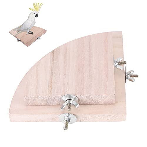Whcctl Vogelkäfig Sitzstange Ständer, 2 Stücke Plattform Holz Fan Form Papagei, Vogel Sitzstangen Holz, Natur Vögel Sitzstangen, Plattform für Haustiere für Hamster Papagei Käfige von Whcctl