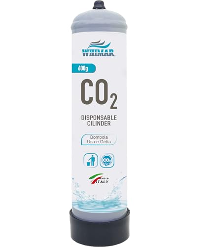 Whimar CO2 Disposable Cylinder 600 g Einweg-Kohlensäureflasche und Universaldüse mit Standardgewinde 10 x 1 Whimar CO2 Disposable Cylinder 600 g Einweg-Kohlensäureflasche und Universaldüse mit Standardgewinde 10 x 1 von Whimar