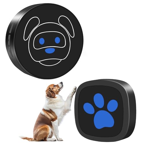 Whimsii Dog Doorbell, Wireless Ring Bell to Go Outside, IP55 Waterproof Buttons, 55 Melodies, 4 Volume Levels & 950ft Range (Black, 1 Reciever 1 Transmitter) von Whimsii
