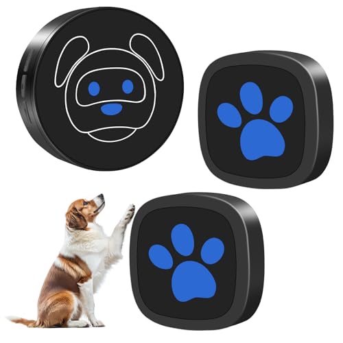 Whimsii Dog Doorbell, Wireless Ring Bell to Go Outside, IP55 Waterproof Buttons, 55 Melodies, 4 Volume Levels & 950ft Range (Schwarz, 1 Reciever 2 Transmitter) von Whimsii