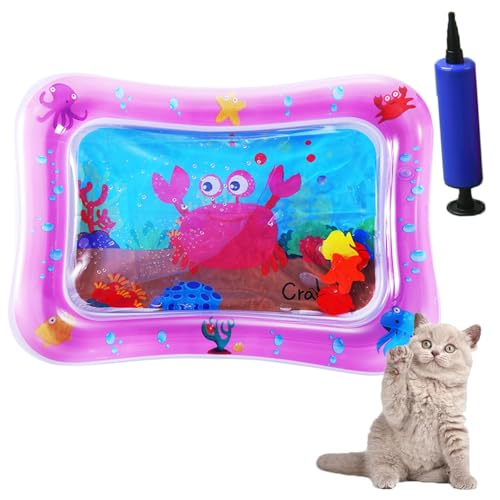 Whimsyard Wasserbett-Spielmatte Für Katzen, Tier-Wasserbett,Pfoten-Spielmatte Für Katzen,Animal Oasis Wasser-Sensormatte Für Katzen,Verdickte Sensorik-Wassermatte Für Katzen (Krabbe) von Whimsyard
