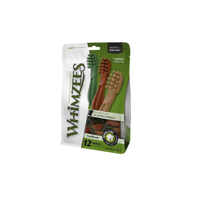 Whimzees Snack Toothbrush/Zahnbürste 360g M 12x30g von Whimzees