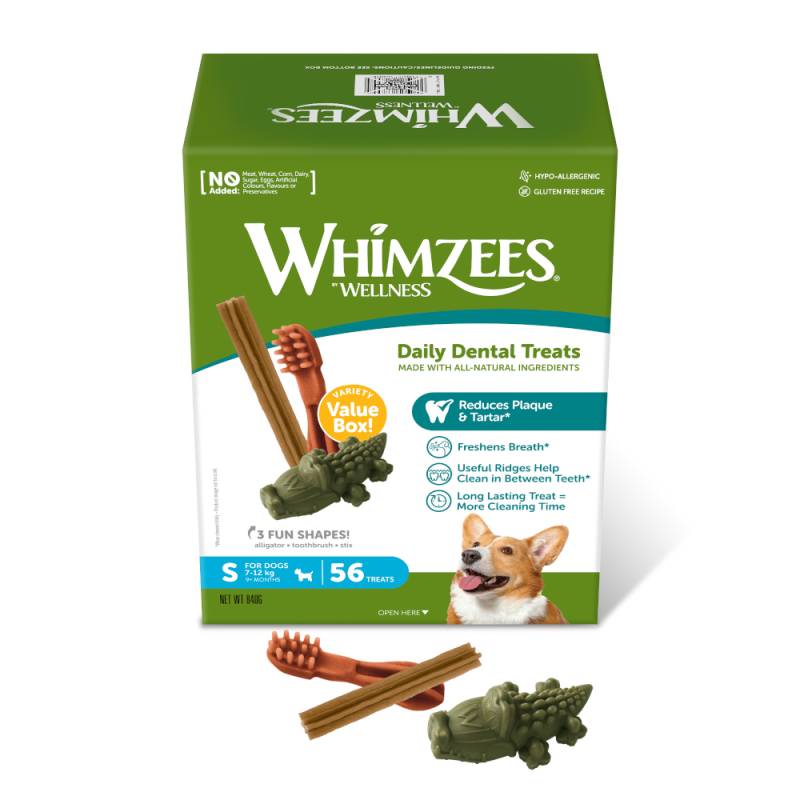 Whimzees by Wellness Mixbox - Größe S: für kleine Hunde (7 - 12 kg, 56 Stück) von Whimzees