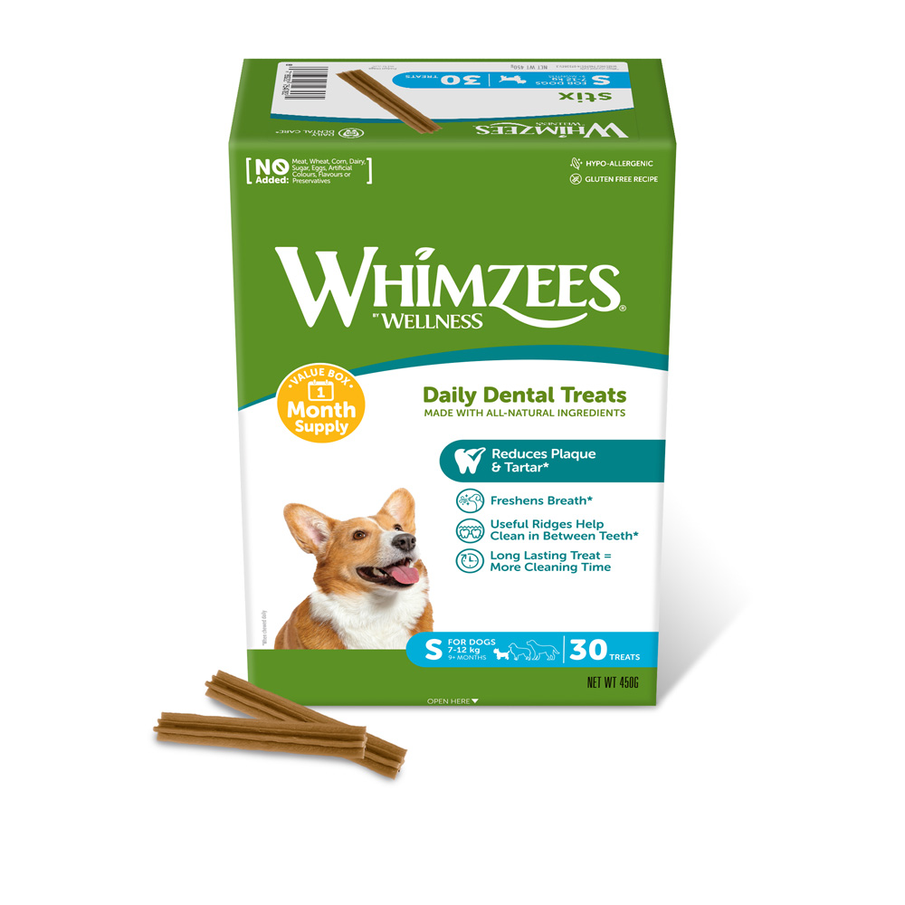 Whimzees by Wellness Monthly Stix Box - Größe S für Hunde: (450 g, 30 Stück) von Whimzees