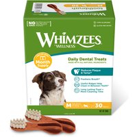 Whimzees by Wellness Monthly Toothbrush Box - M: für mittelgroße Hunde (1800 g, 2 x 30 Stück) von Whimzees