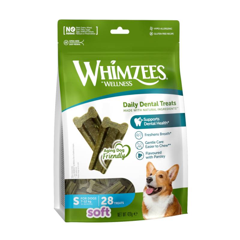 Whimzees by Wellness Soft Snacks zum Sonderpreis! - Größe S: für kleine Hunde (7-12 kg, 28 Stück) von Whimzees