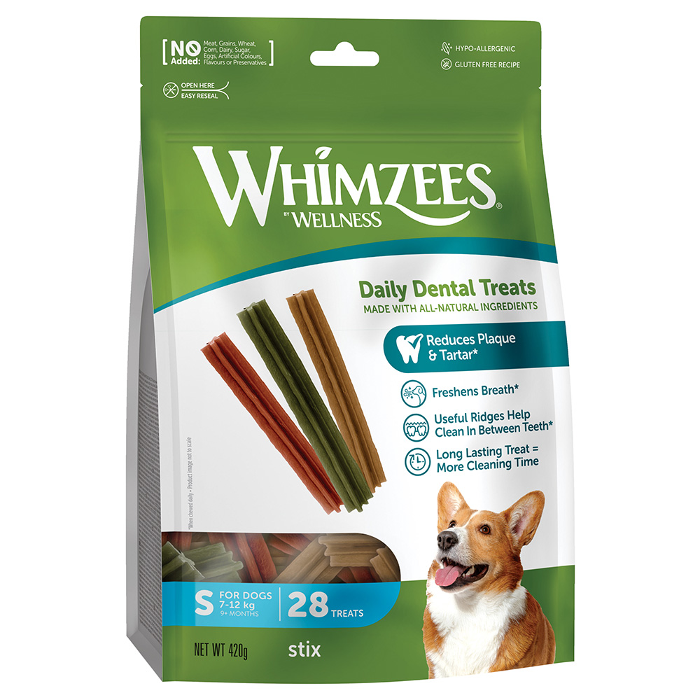 Whimzees by Wellness Stix für Hunde - Größe S: für kleine Hunde (7 - 12 kg, 28 Stück) von Whimzees