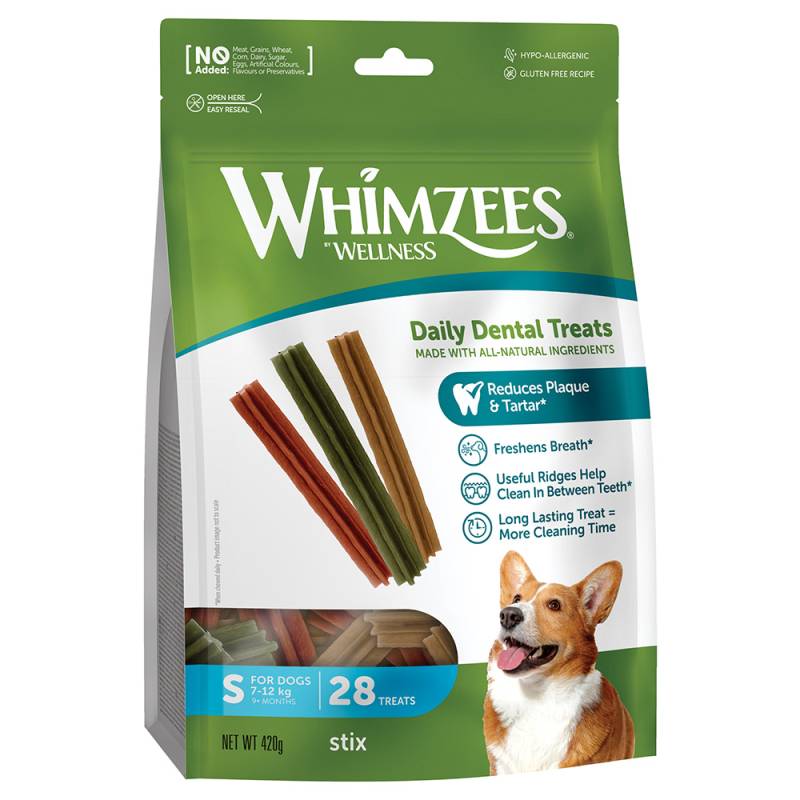 Whimzees by Wellness Stix für Hunde - Größe S: für kleine Hunde (7 - 12 kg, 28 Stück) von Whimzees