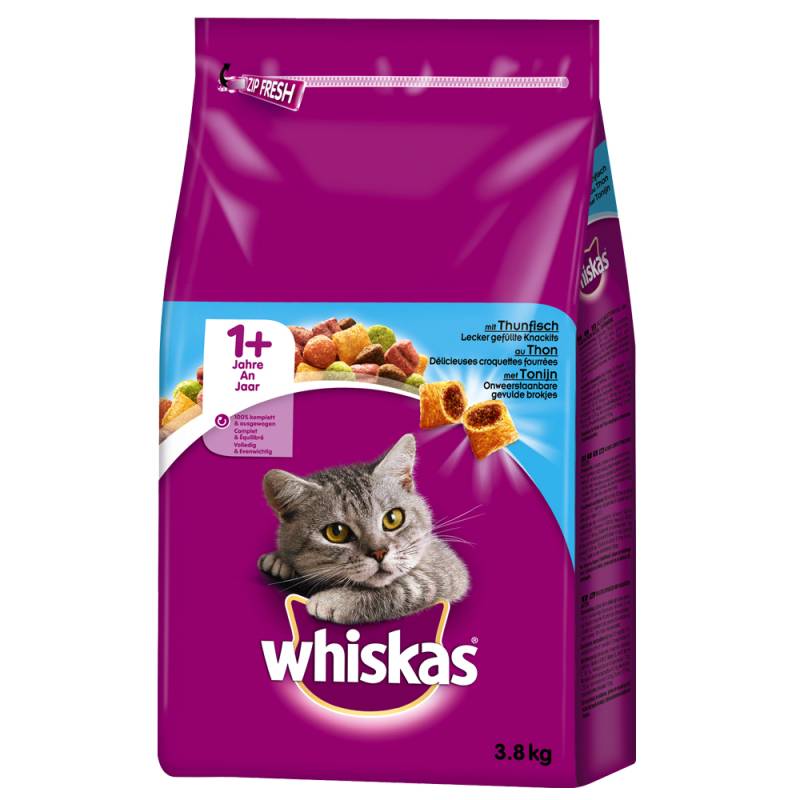 2 x 3,8 kg Whiskas gemischter Doppelpack - Huhn & Thunfisch von Whiskas