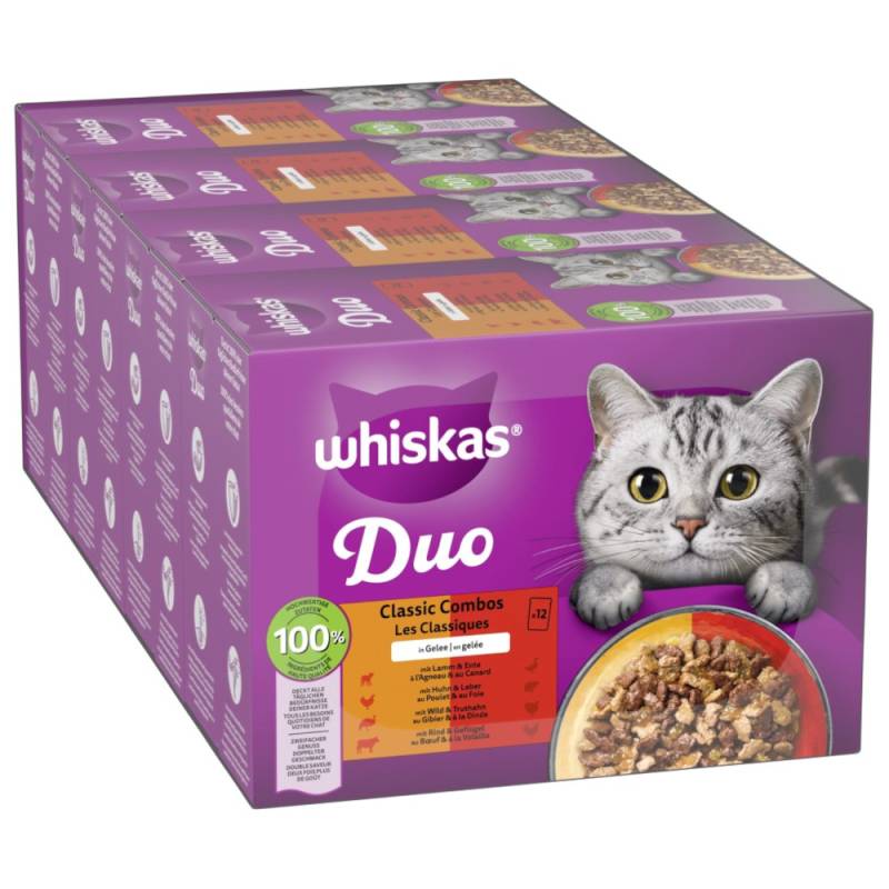 Jumbopack WHISKAS DUO Portionsbeutel 96 x 85 g - Classic Combos in Gelee von Whiskas