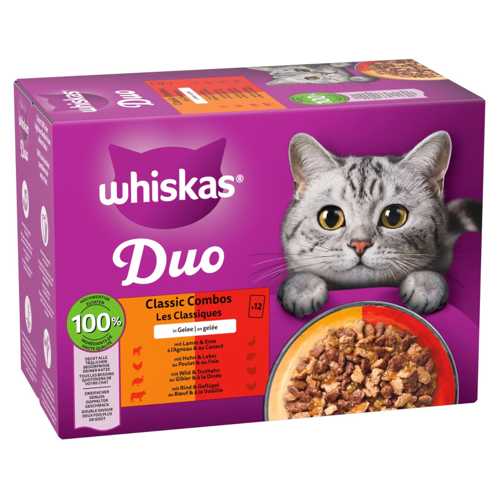 Jumbopack Whiskas Duo Portionsbeutel 144 x 85 g - Ocean Delights in Gelee von Whiskas