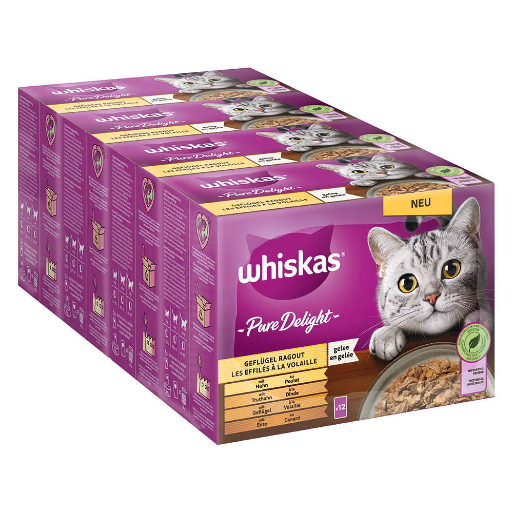 Jumbopack Whiskas Pure Delight Portionsbeutel 144 x 85 g - Geflügel Ragout in Gelee von Whiskas