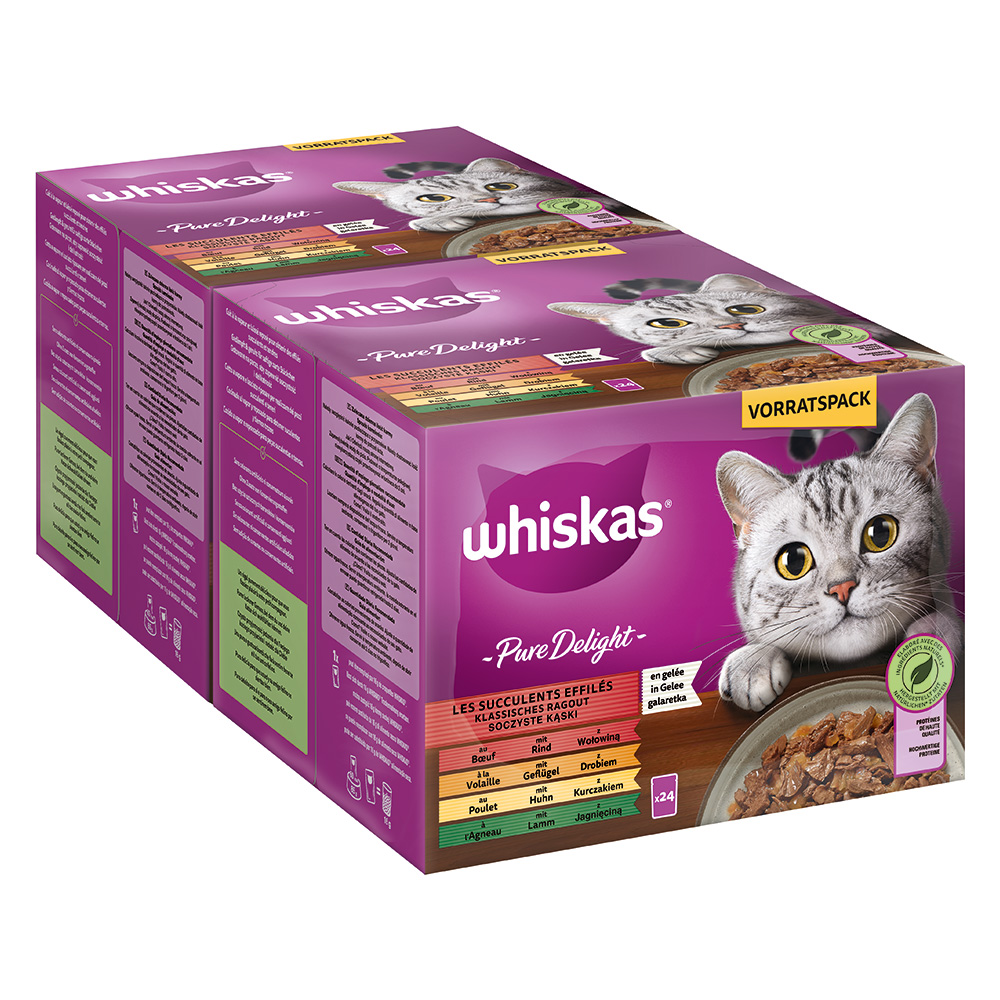 Jumbopack Whiskas Pure Delight Portionsbeutel 144 x 85 g - Klassisches Ragout in Gelee von Whiskas