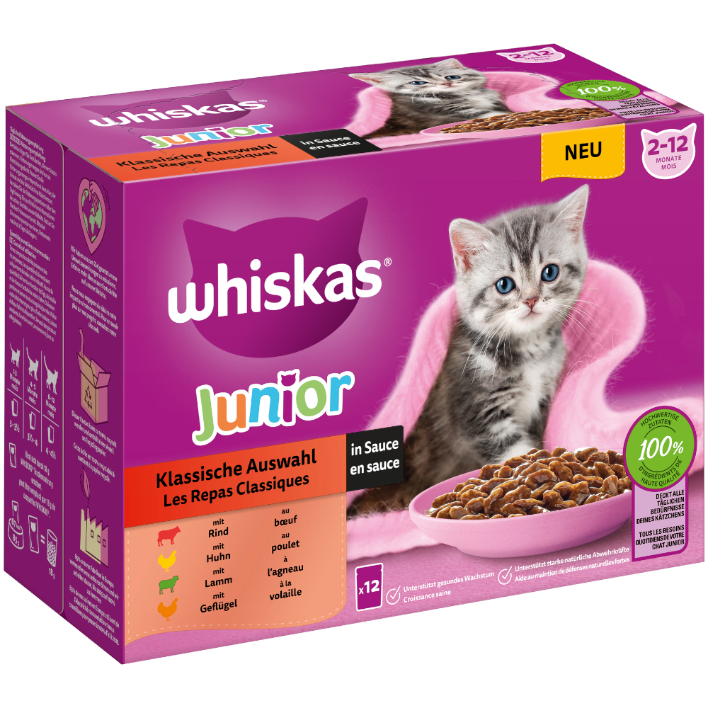 Megapack Whiskas Junior Frischebeutel 24 x 85 g - Klassische Auswahl in Sauce von Whiskas