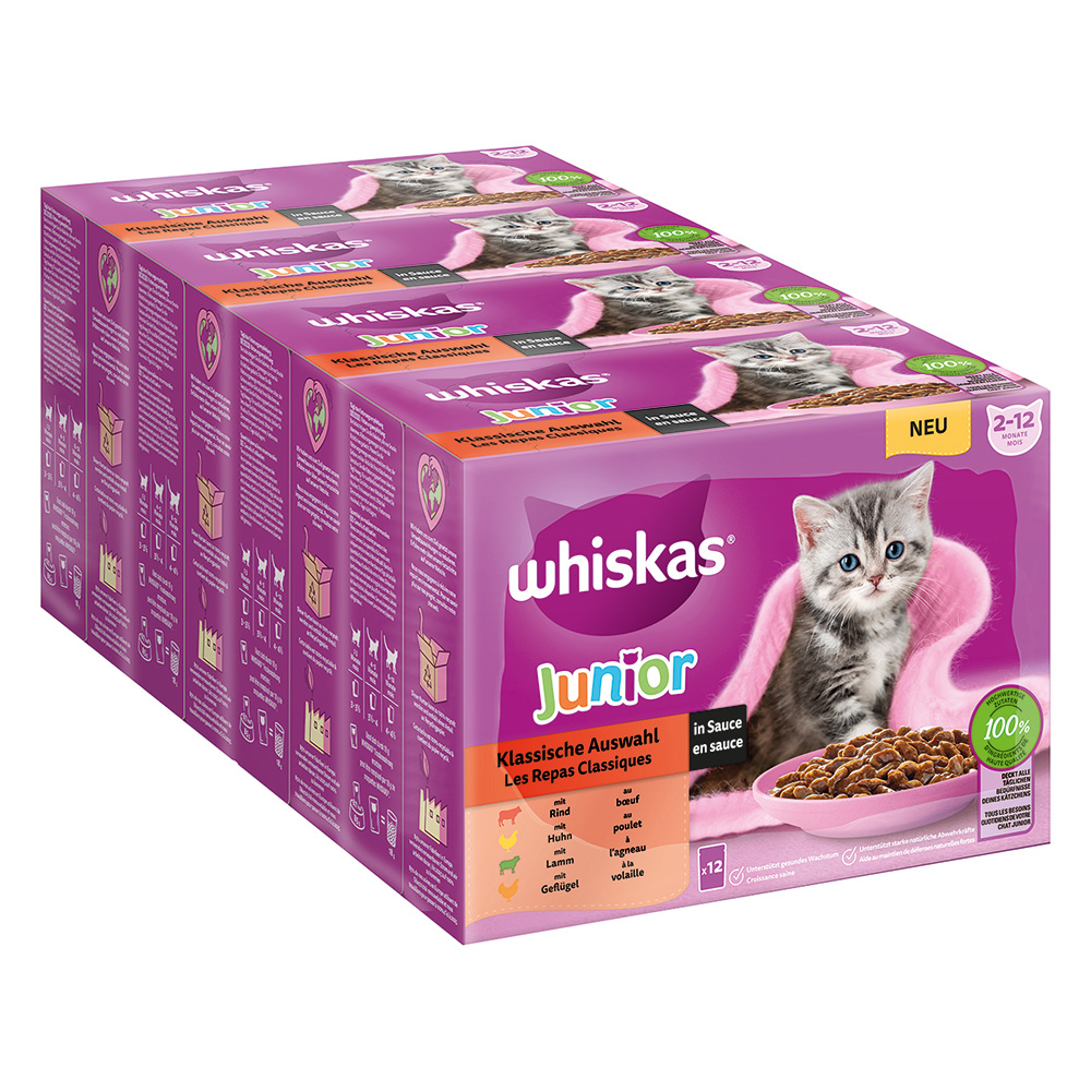 Megapack Whiskas Junior Frischebeutel 48 x 85 g - Klassische Auswahl in Sauce Megapack Whiskas Junior Frischebeutel 48 x 85 g - Klassische Auswahl in Sauce von Whiskas