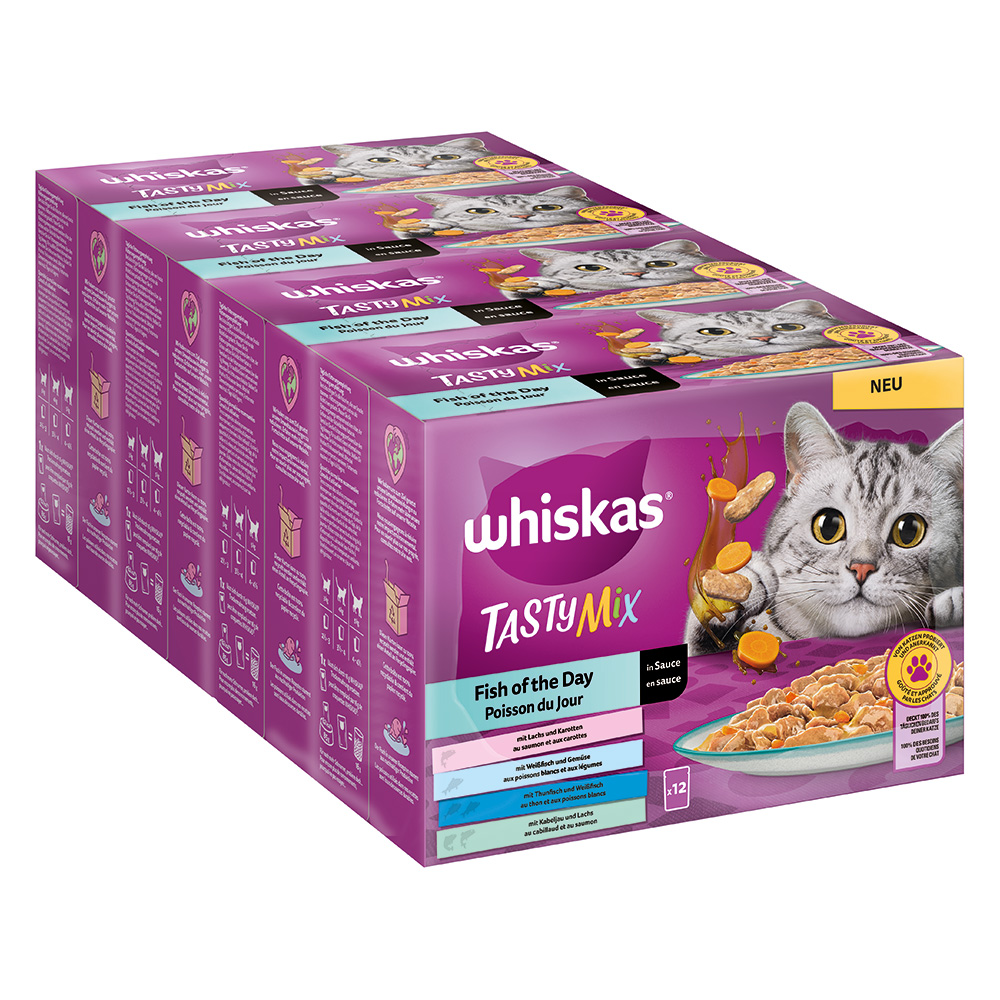 Multipack Whiskas Tasty Mix Portionsbeutel 48 x 85 g - Fish of the Day in Sauce von Whiskas