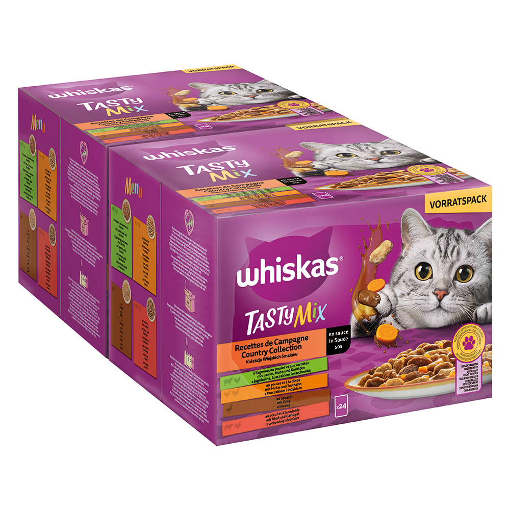 Sparpaket Multipack WHISKAS TASTY MIX Portionsbeutel 144 x 85 g - Country Collection in Sauce von Whiskas