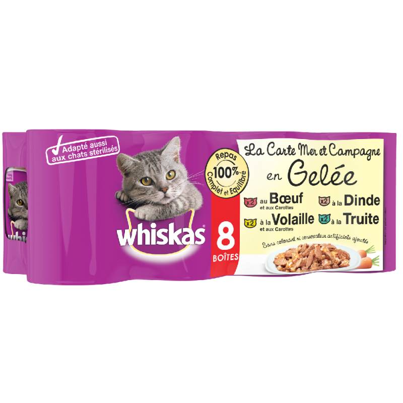 Sparpaket Whiskas La Carte 24 x 390 / 400 g - Meer und Landschaft in Gelee (24 x 390 g) von Whiskas