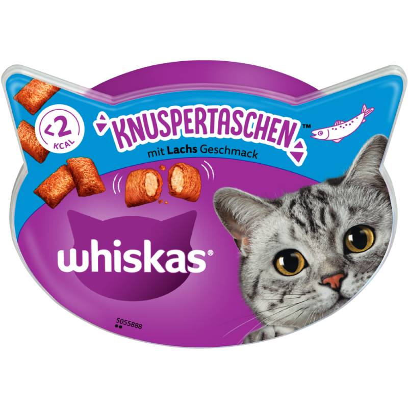 Sparpaket Whiskas Snacks - Knuspertaschen Lachs (8 x 60 g) von Whiskas