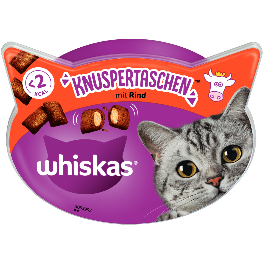 Sparpaket Whiskas Snacks - Knuspertaschen Rind (8 x 60 g) von Whiskas