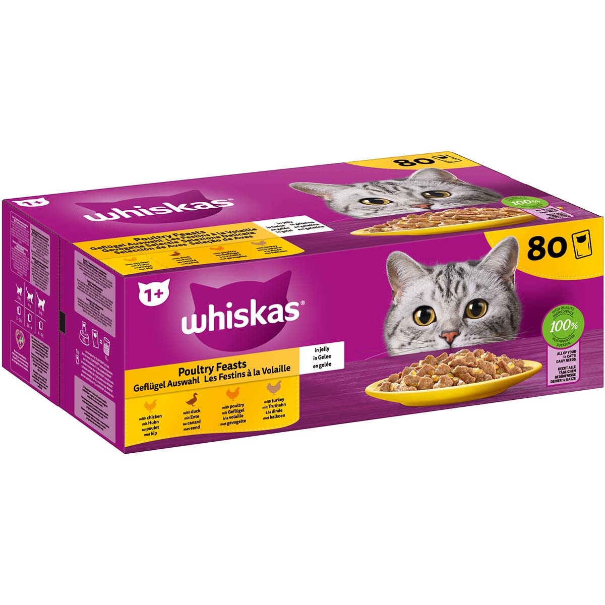 WHISKAS® Geflügel Auswahl in Gelee Adult 80x85g von Whiskas